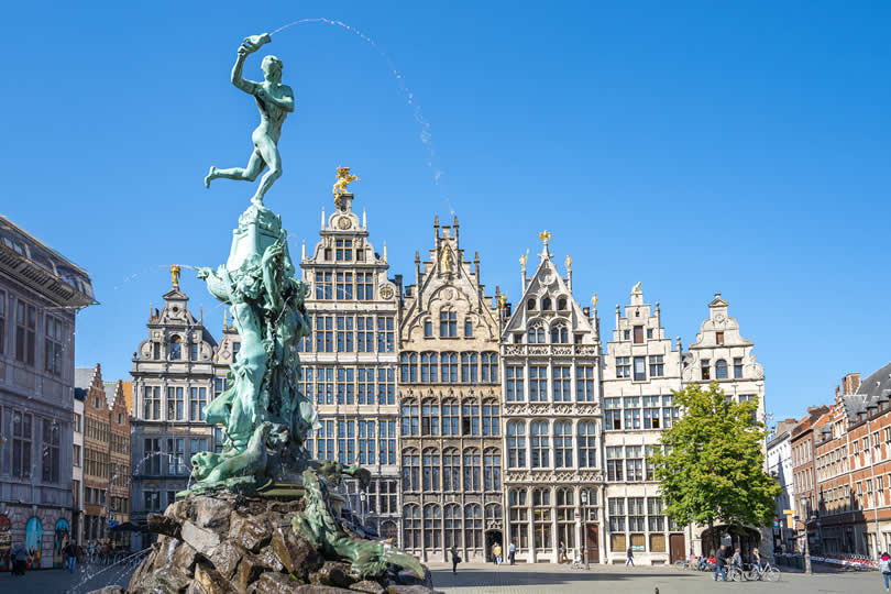Antwerp Brabo Fountain on Grand Market Place
