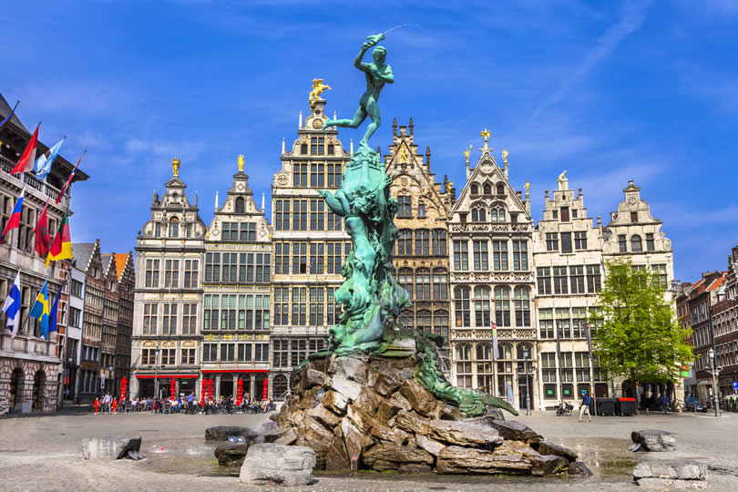 Antwerp Brabo Statue on Grand Market Square
