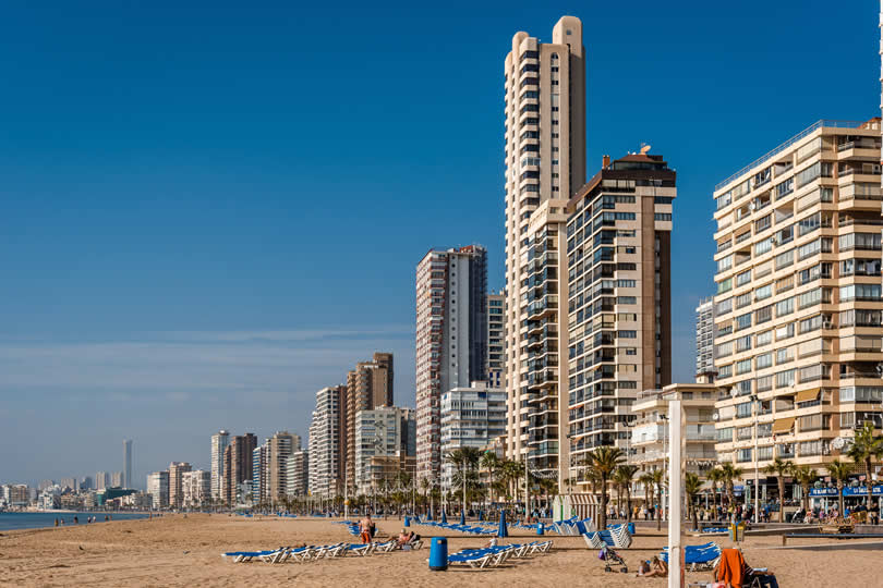 Beachfront skyscrapers in Benidorm Costa Blanca