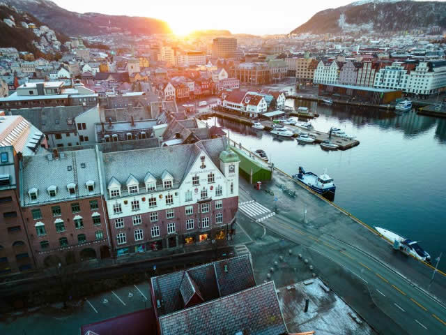Bergen port in Norway