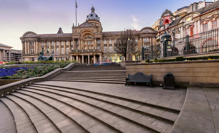 Birminghal Town Hall and Victoria Square