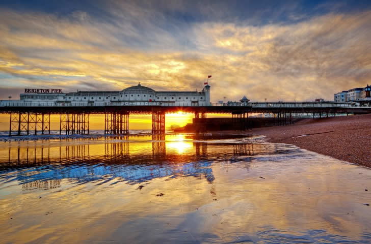 Brighton Pier in sunset light