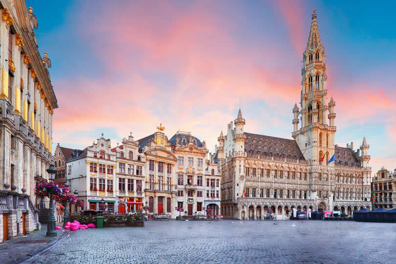 Summer twilight on Brussels Grand Place