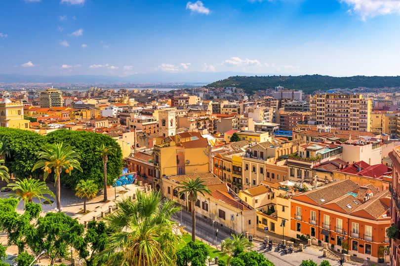 Cagliari city center view