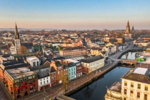 Cork city centre, aerial view