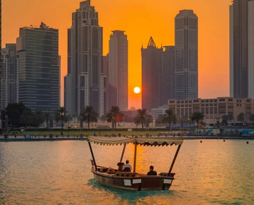 Dubai Creek sunset boat ride in dhow
