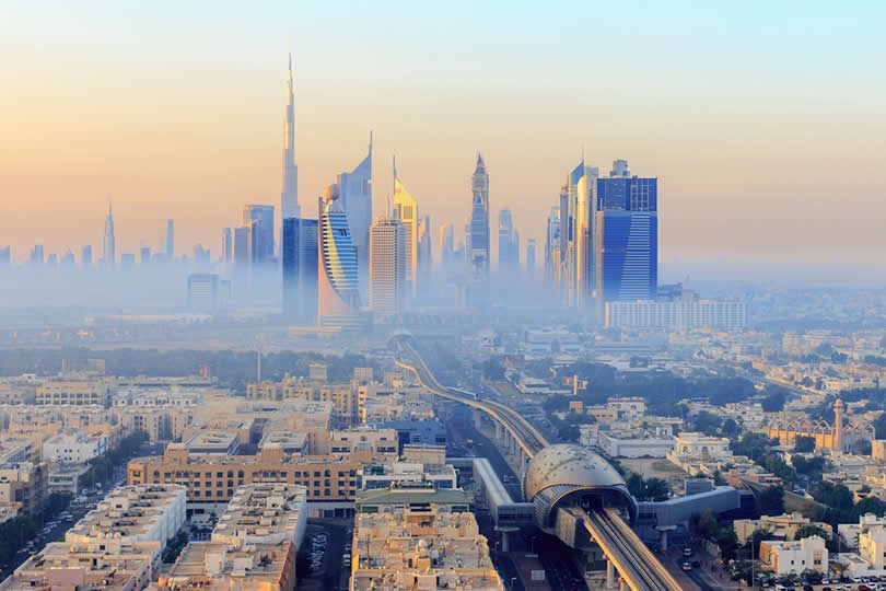 Sunrise downtown Dubai UAE