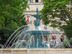 Geneva fountain in city centre