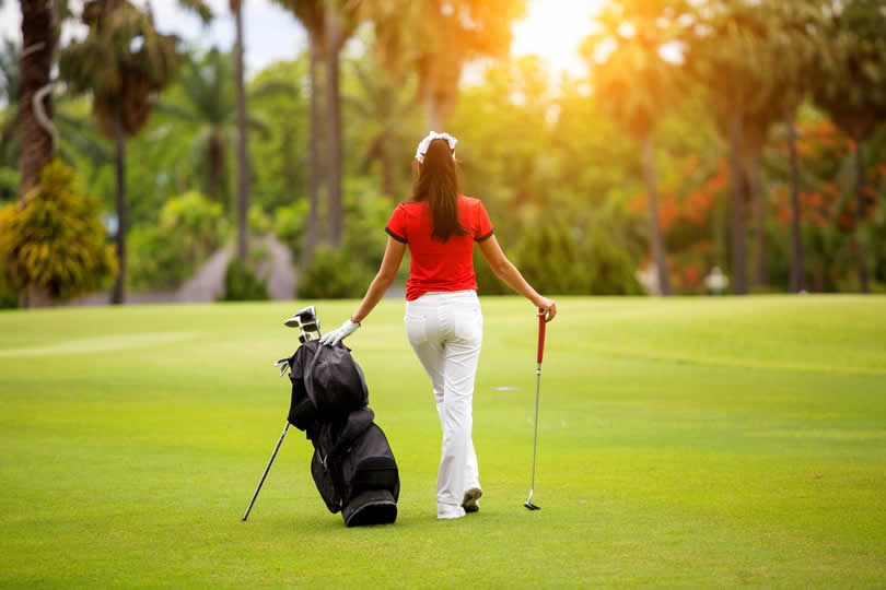 Woman at golf course