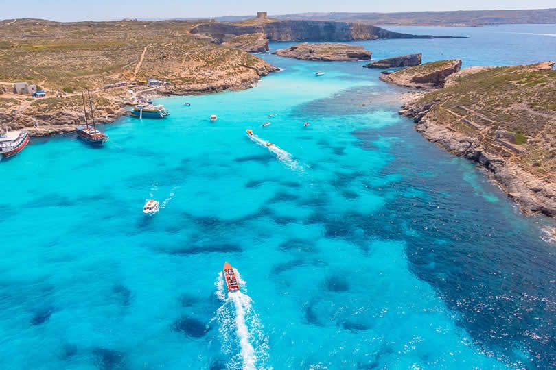 Gozo island blue lagoon area