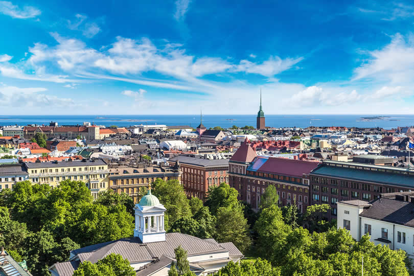 Helsinki city centre in Summer