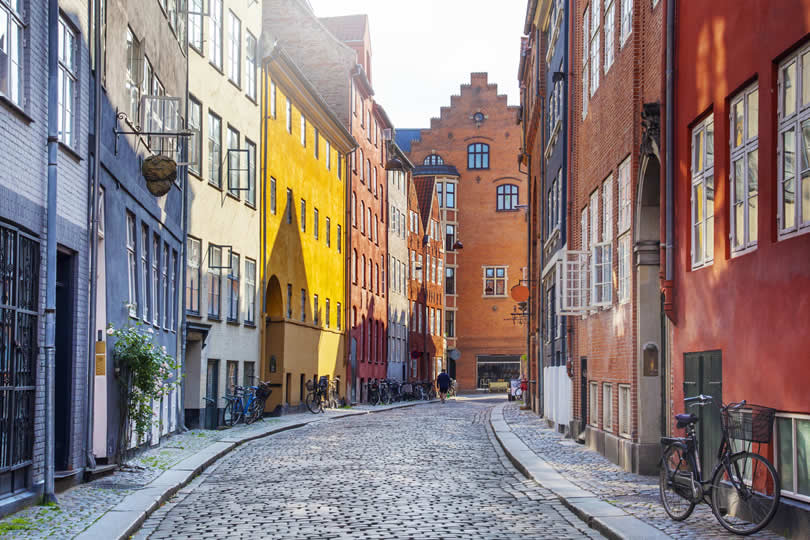 Old street in Inner City of Copenhagen