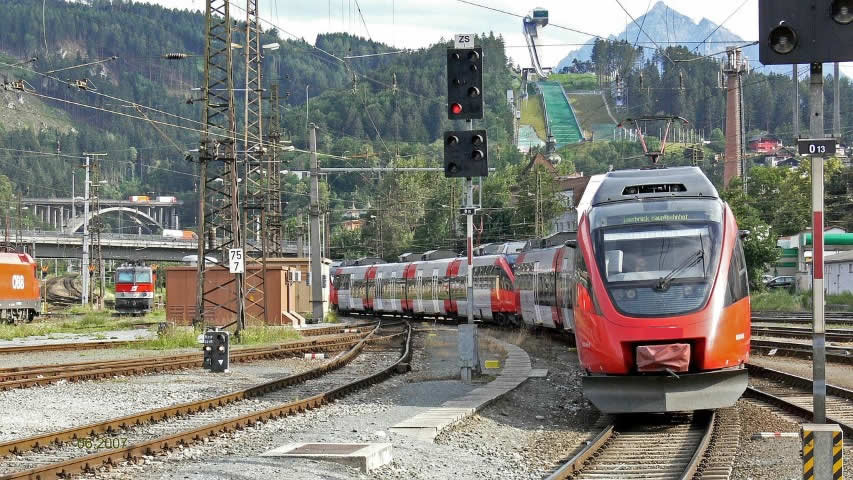 Innsbruck train station trains