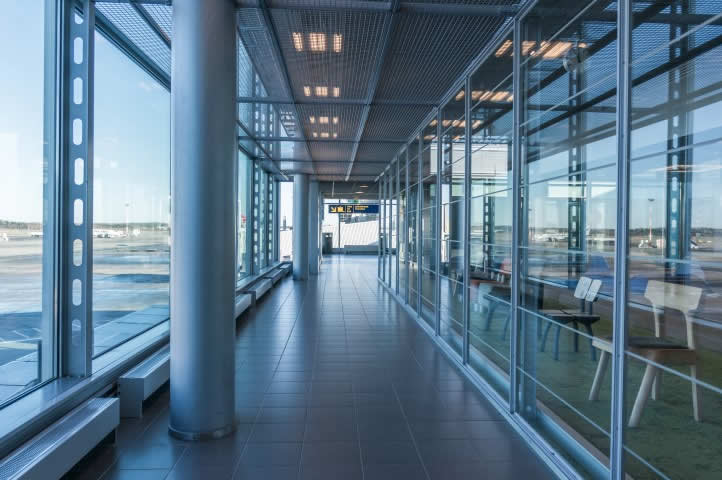 Inside Helsinki airport terminal