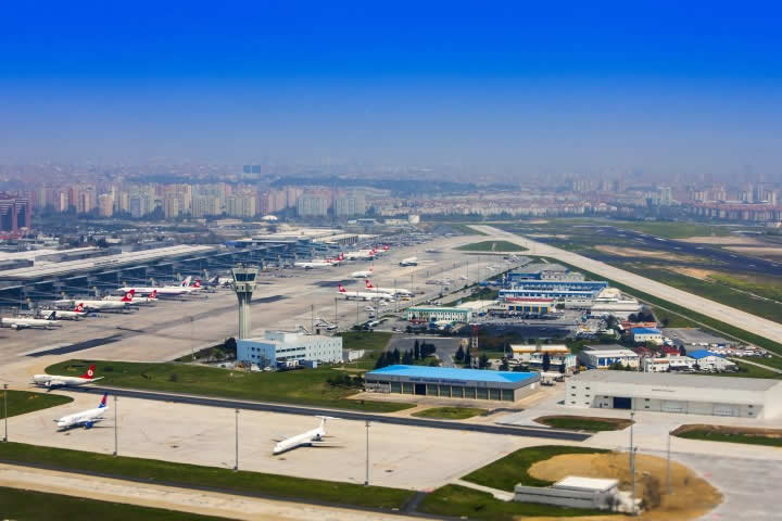 Istanbul airport aerial view