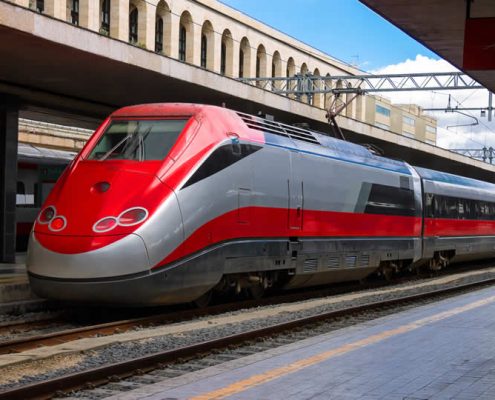 Italy Frecciarossa high speed train in station