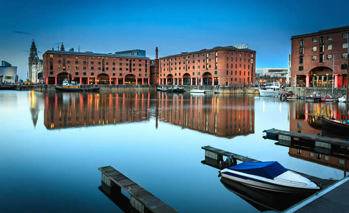 Liverpool Albert Dock in the evening