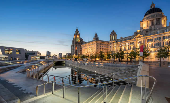 Liverpool city centre in the evening