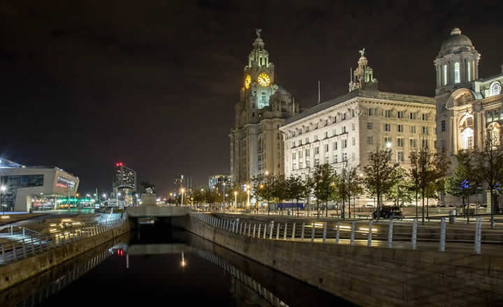 Liverpool Three Graces at Night