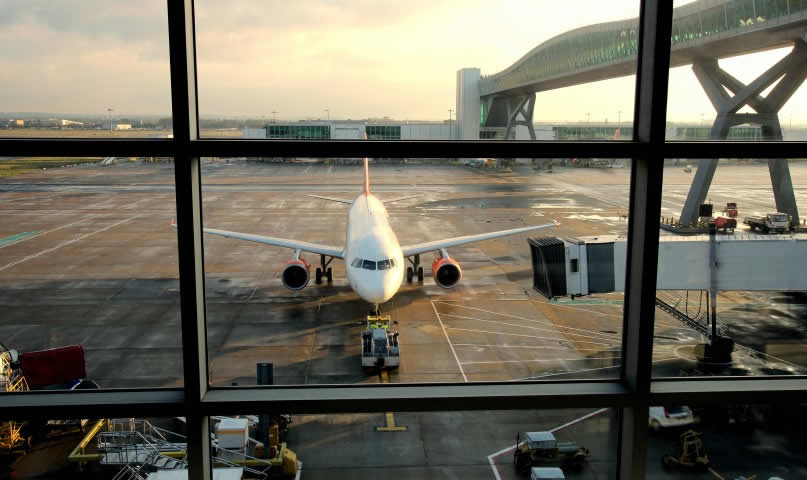 London Gatwick airplane at gate