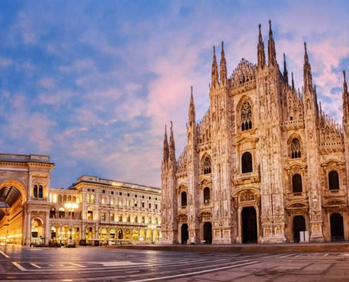 Duomo in Milan in the evening