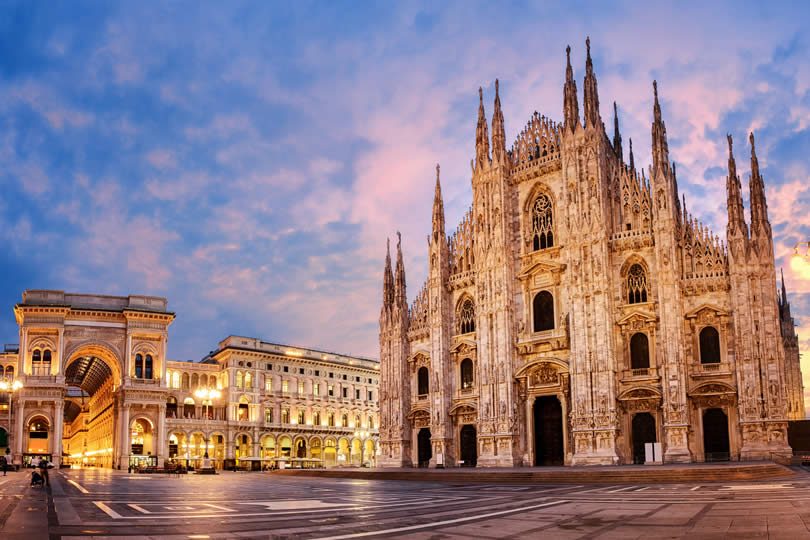 Duomo in Milan in the evening