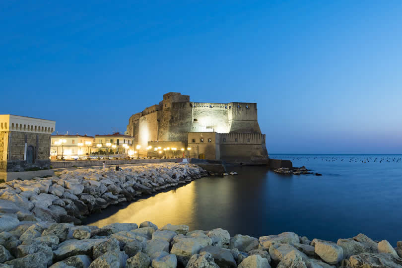 Naples Castel dell'Ovo at night
