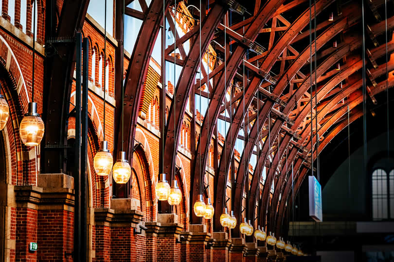 Old roof structure of Copenhagen central station
