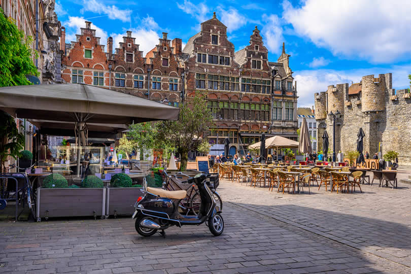 Restaurants with terrace in center of Ghent