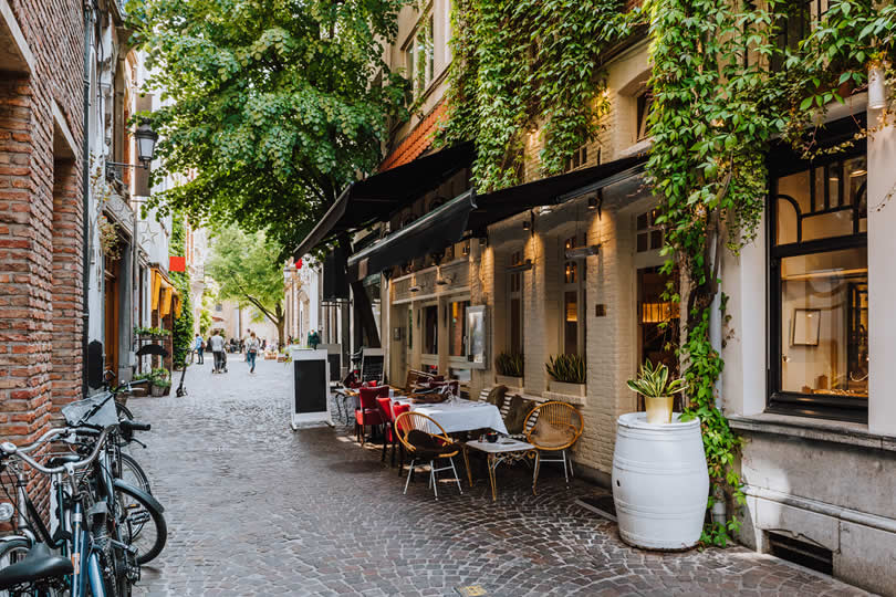 Old Historic Street in Antwerp