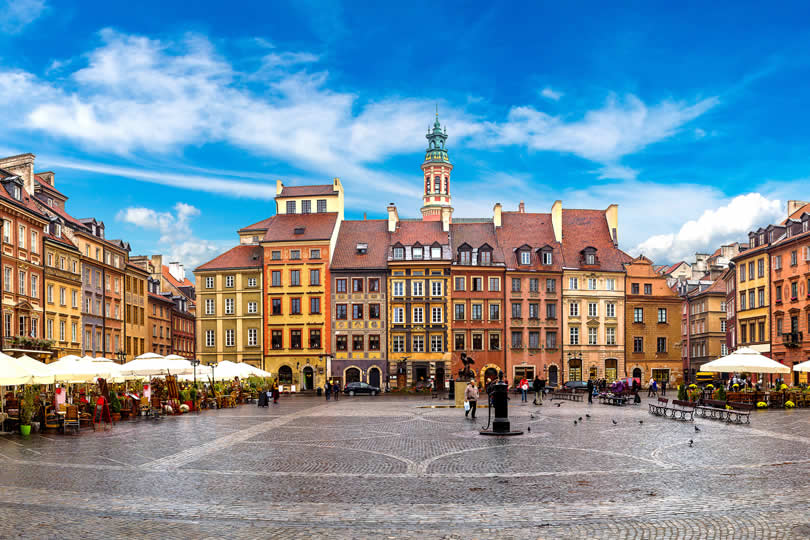 Old Town Square in center of Warsaw