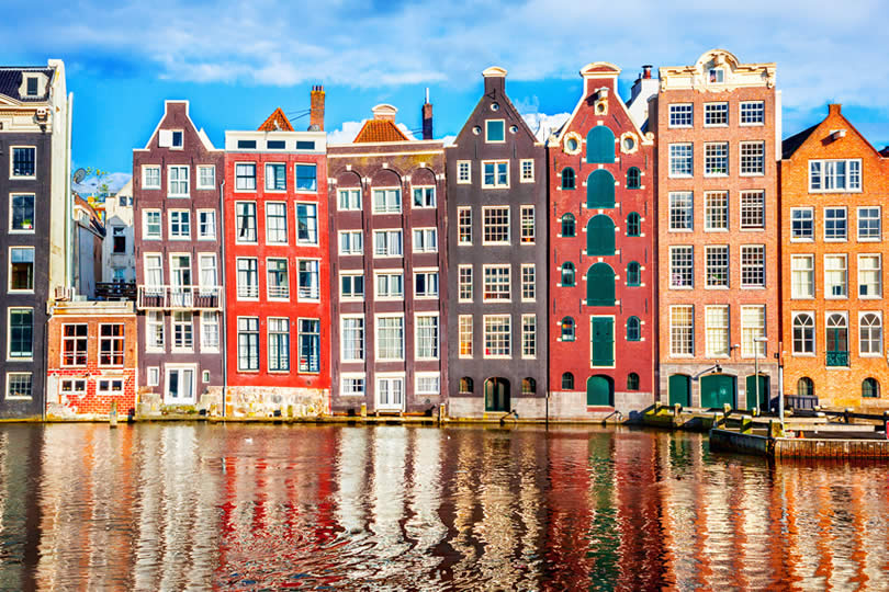 Old traditional houses in Amsterdam