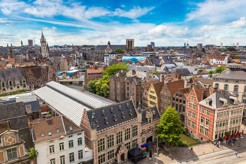 Panoramic view of Ghent Belgium