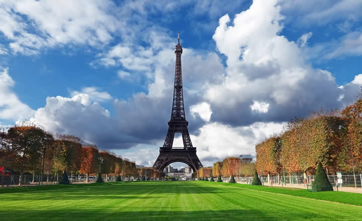 Paris Eiffel Tower in October colors