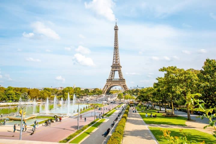 Paris Eiffel Tower sunny day