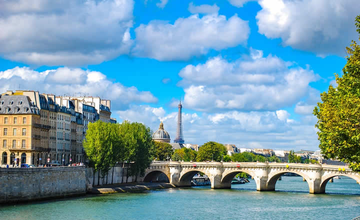 Paris Seine River in Summer