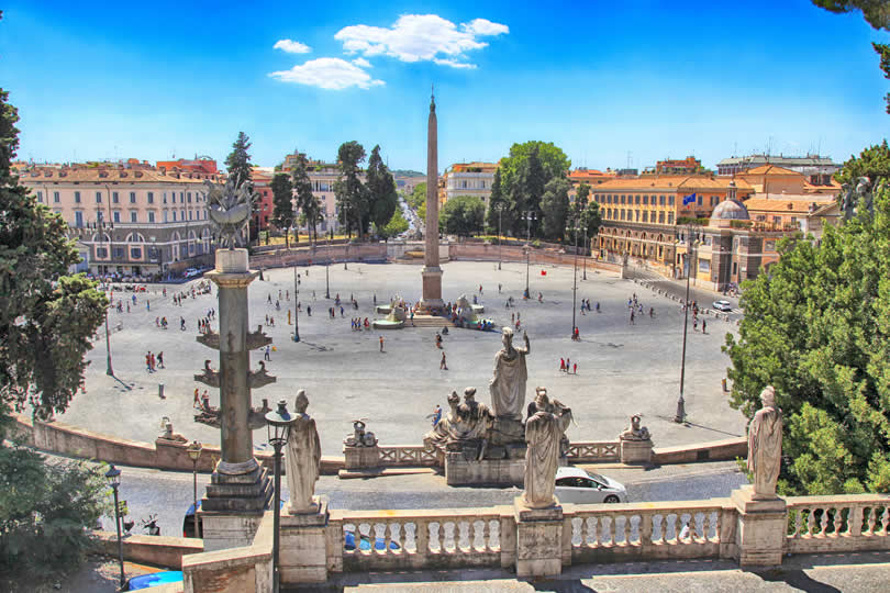 Piazza del Popolo in Rome city center