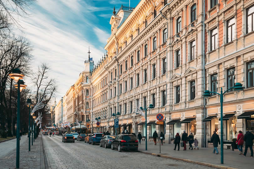 Pohjoisesplanadi street in Helsinki city centre