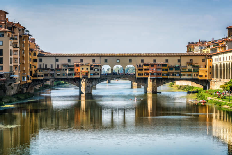 Ponte Vecchio Bridge and Arno River in Florence