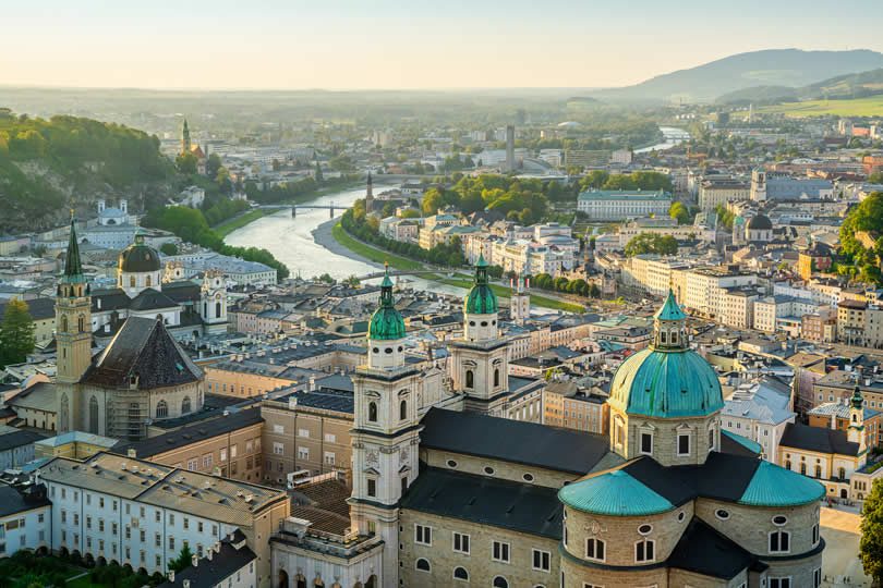 Salzburg city centre in Austria