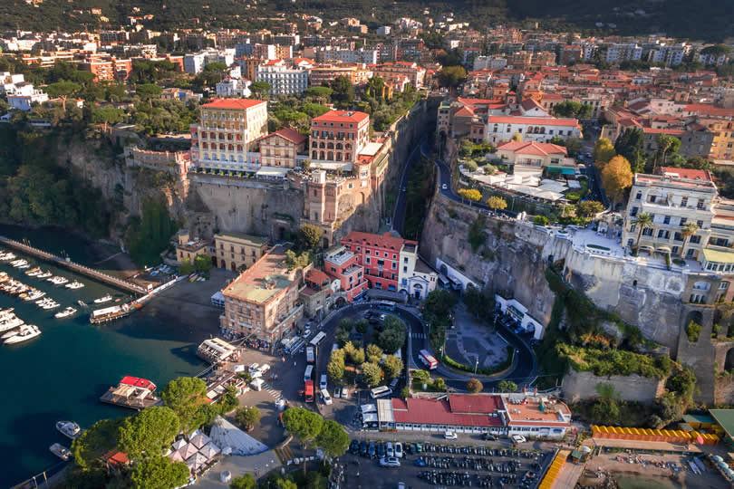 Aerial view of Sorrento city centre