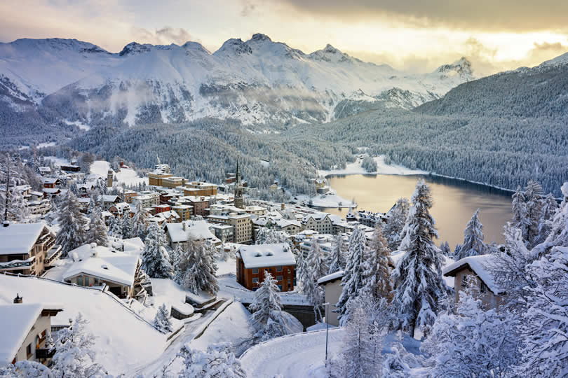 Winter landscape, St Moritz Switzerland