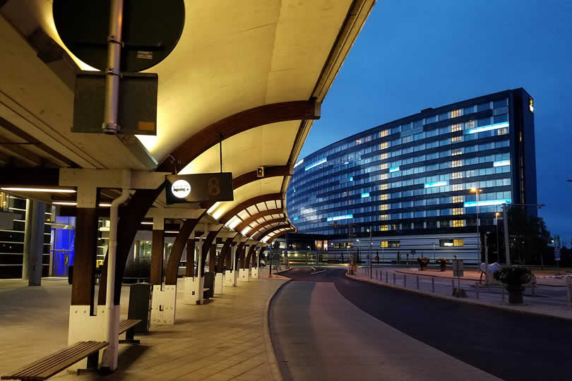 Bus station in Stockholm Sweden