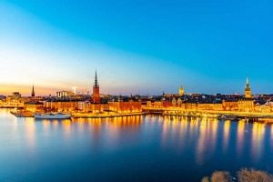 Evening view of Stockholm Gamla Stan district