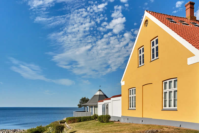 Yellow house in Svaneke on Bornholm island