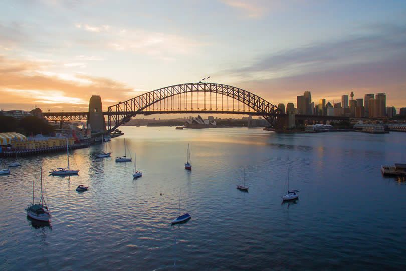 Sydney Harbour Bridge in the evening