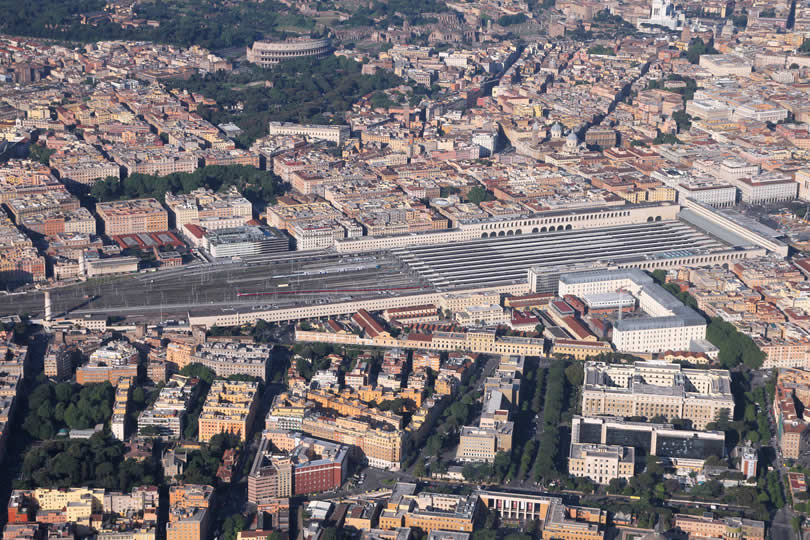Aerial view of Rome Termini neighborhood
