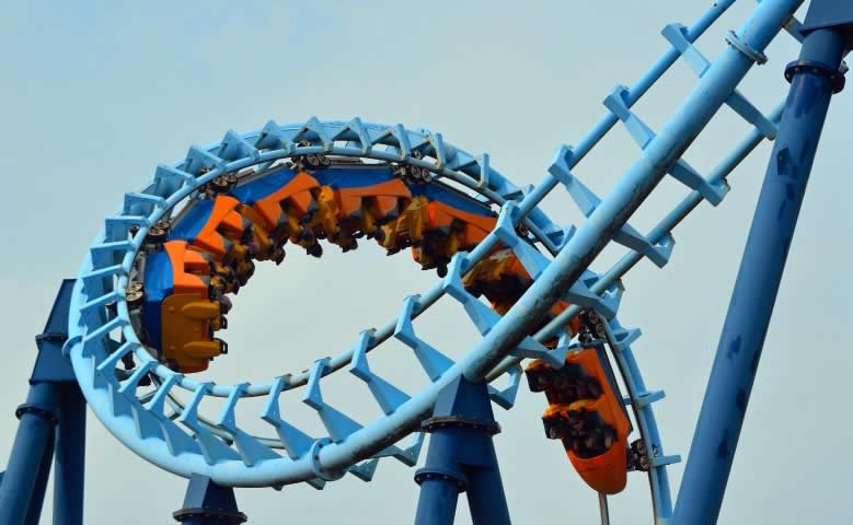 Theme park roller coaster