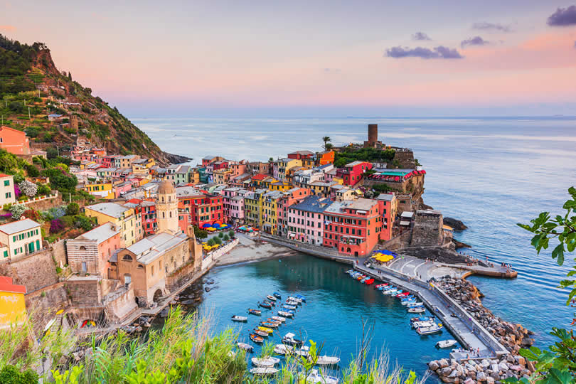Vernazza village in the evening