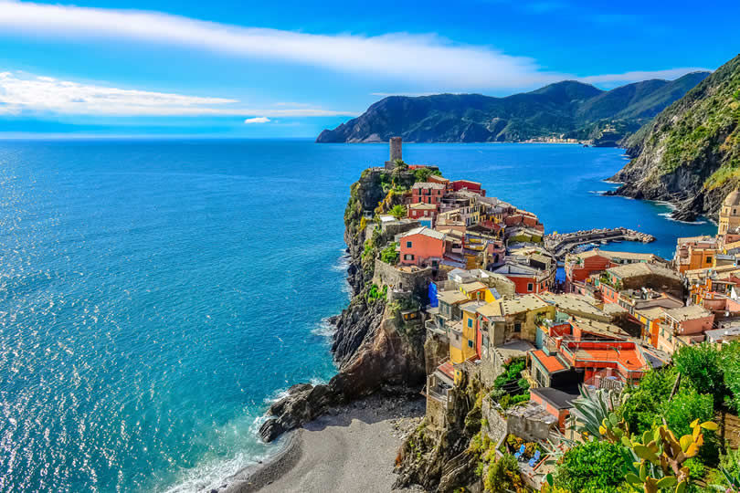 Aerial view of Vernazza village